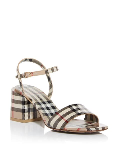 burberry ladies sandals|Burberry block heel sandals.